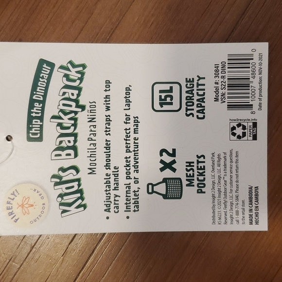 Firefly Chip the dinosaur backpack. - Picture 7 of 7